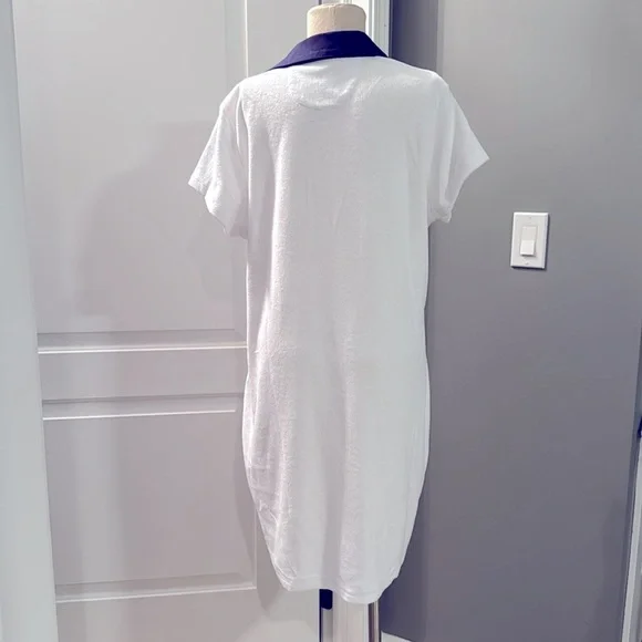 Renwick Golf Dress White Terry XL Navy Collar Women’s NWT V Neck - Picture 7 of 10